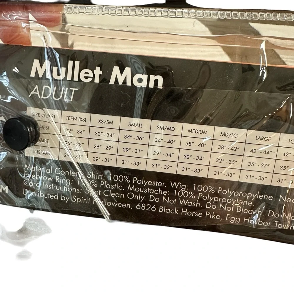 NWT Spirit Halloween Adult Large Tiger King Mullet Man‎ Costume Wig Funny New - Picture 5 of 5